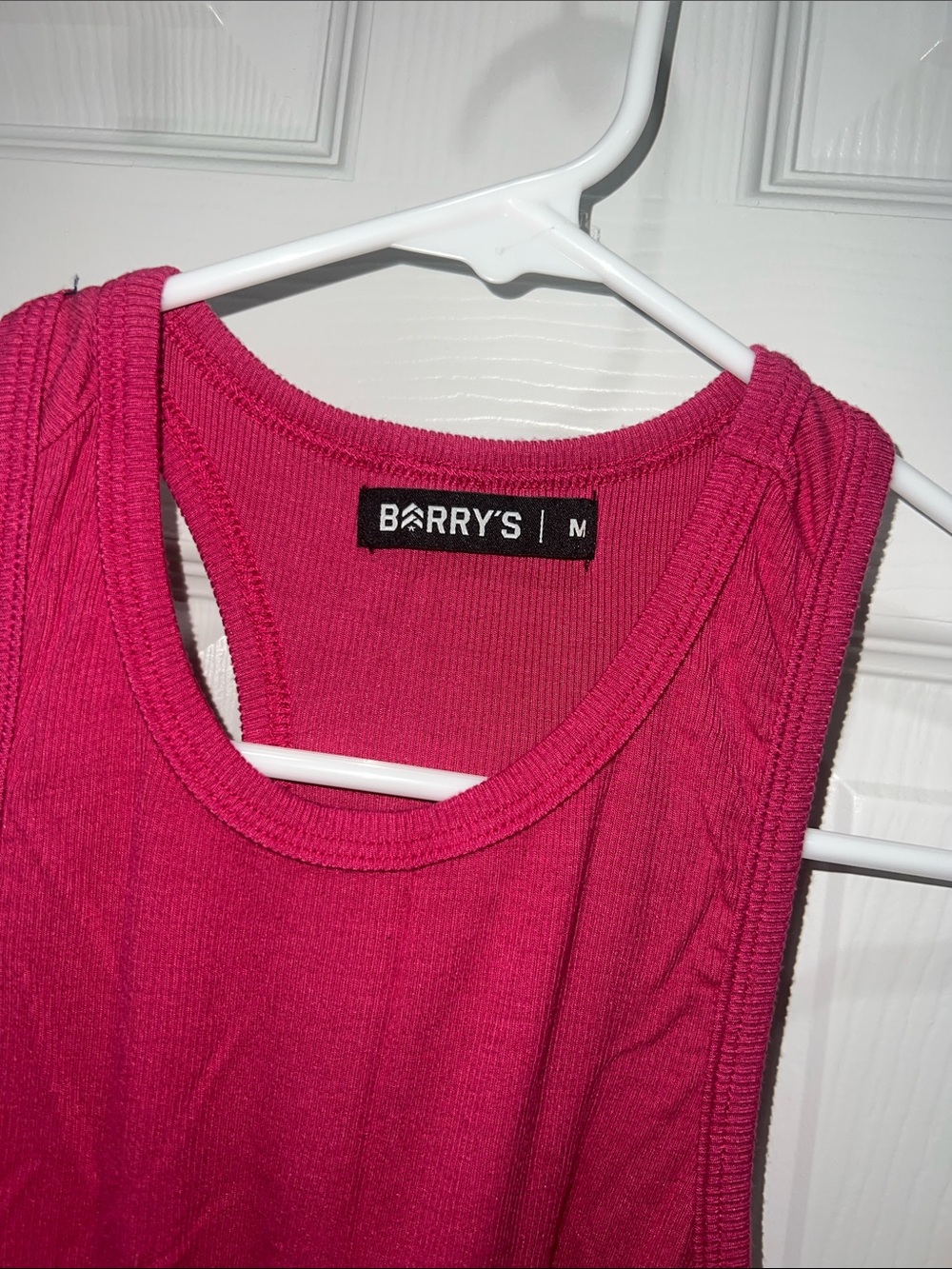 Women's Fuchsia Racerback Tank Top - Picture 3 of 4